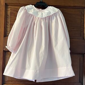 Pink Kids Dress with White Collar